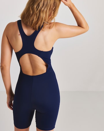 Sports Swim Legsuit High Neck Racer Back
