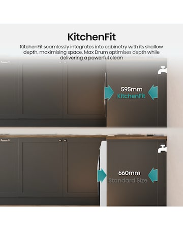 Hisense 5i 12kg / 8kg Heat Pump KitchenFit Washer Dryer White