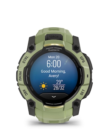 Garmin Instinct 3 AMOLED 50mm Smart Watch - Fern Green/Grey
