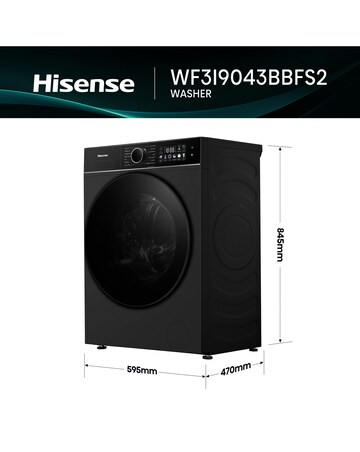 Hisense 3i 9kg 1400rpm KitchenFit Washing Machine Black