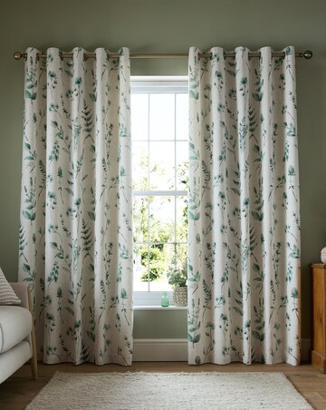 Catherine Lansfield Watercolour Leaves Curtains