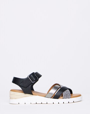 Sinead Leather Crossover Sandal Wide E Fit