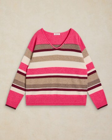 WHITE STUFF SANSA V NECK STRIPE JUMPER
