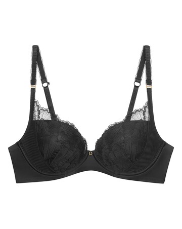 Triumph Love In Lace Wired Padded Plunge Bra Black