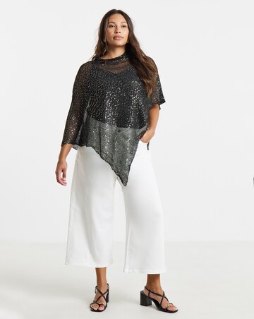 Simply Be Sequin Knitted Slouchy Poncho