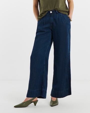 Indigo Wide Leg Jeans with Tencel TM Lyocell