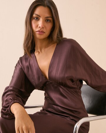 NOBODY'S CHILD ALLURA SATIN MIDI DRESS