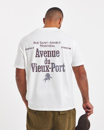 Jack & Jones Montreal Typo Back Graphic T-Shirt - White