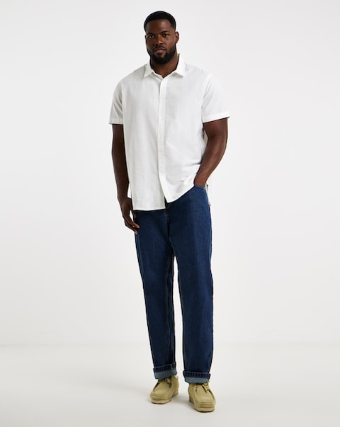 Short Sleeve Linen Blend Shirt