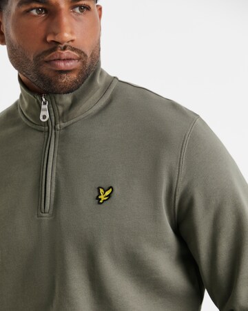 Lyle & Scott Loopback 1/4 Zip Sweatshirt - Khaki