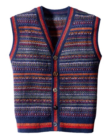 Joe Browns Fabulous Fairisle Knitted Waistoat - Navy