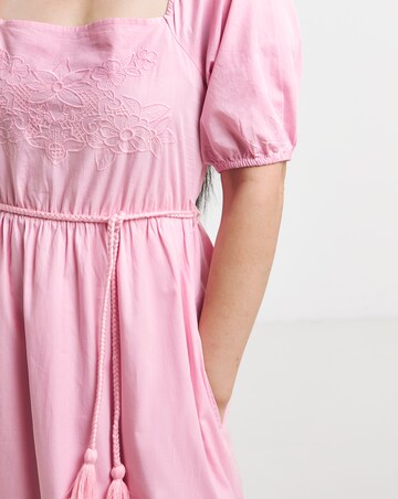 Anise Pink Off The Shoulder Tiered Dress
