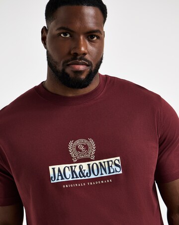 Jack & Jones Frederiksberg Graphic Box T-Shirt - Burgundy