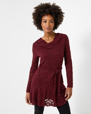Joe Browns Belted Lace Tunic Top With Frill Skirt Detail