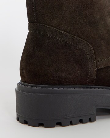 Serena Suede Chunky Lace Up Boots - Wide Fit (E)