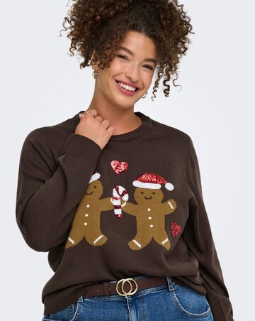ONLY XMAS GINGERBREAD KNITTED JUMPER