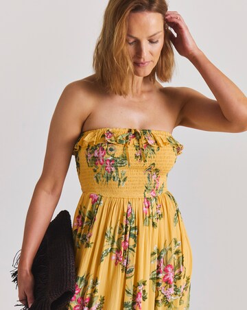 Figleaves Shirred Ruffle Detail Maxi Beach Dress