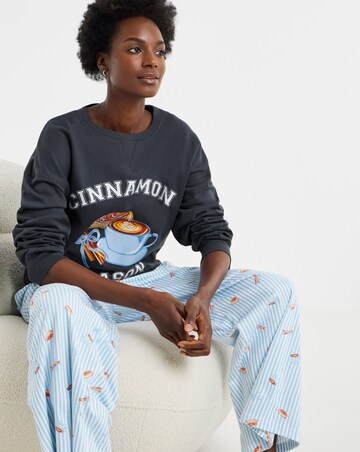 Pretty Secrets Cinnamon Season Graphic And Check Pyjama Set