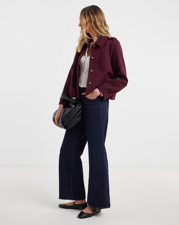 Burgundy Short Button Front Jacket