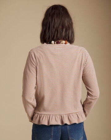 Julipa Peplum Stripe Jersey Cardigan