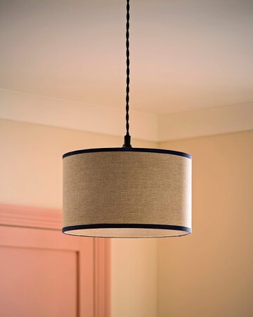 ValueLights Kiara Navy Woven Shade with Colour Match Inner Small