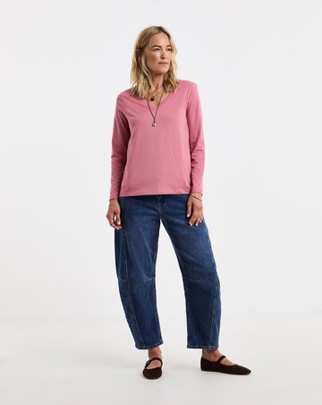 Aubergine, Rose, Mint 3 Pack V-Neck Long Sleeve T-Shirt