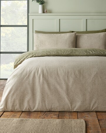 Catherine Lansfield Brushed Herringbone Duvet Cover Set