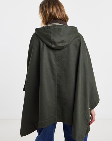Khaki Cord Collar Coated Cape Jacket