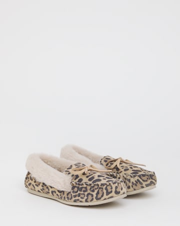 Fiora Classic Suede Moccasin Slippers - Wide Fit (E)