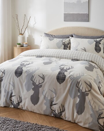 Hirsch Stags Reversible Cotton Blend Duvet Cover Set