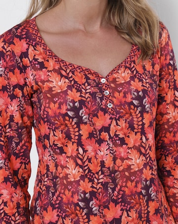 Joe Browns Cosy Leaf Print Pyjama Set