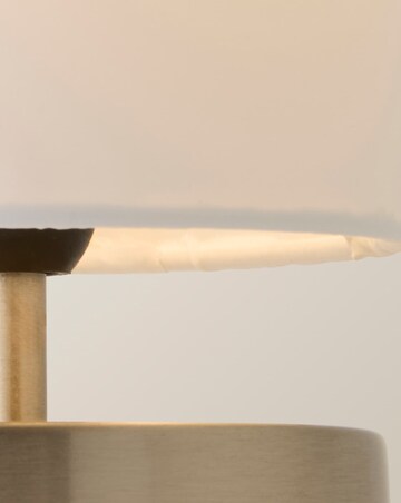 ValueLights Francis Brushed Chrome Touch Table Lamp With White Shade