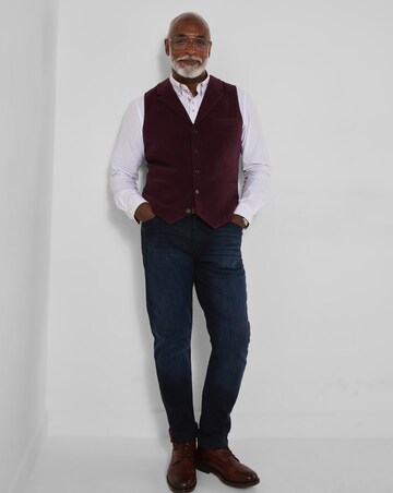 Joe Browns Opulent Cord Waistcoat - Merlot