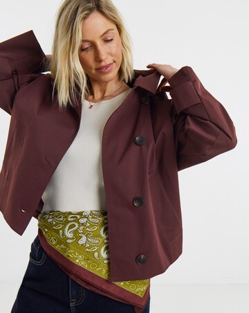Burgundy Short Trench Coat