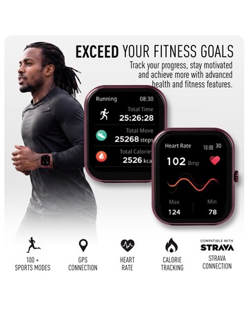 Reflex Active Nexus Silicone Strap Smart Watch - Burgundy