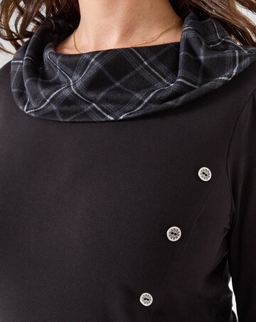 Joe Browns Checked Cowl Neck Tunic Top With Button Detailing