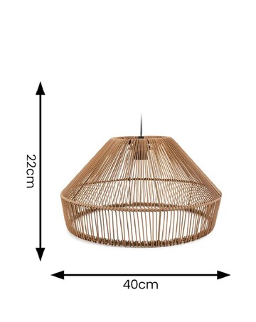 ValueLights Solar Powered Outdoor Garden Natural Rattan Pendant Hanging Light
