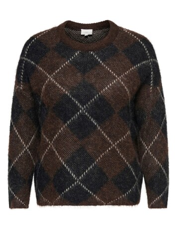 ONLY CHECK PATTERN KNITTED JUMPER