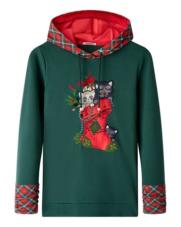 Joe Browns Christmas Cat Hoodie