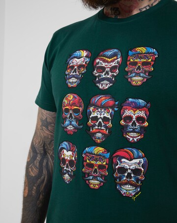 Joe Browns Dapper Skull T-Shirt - Dark Green