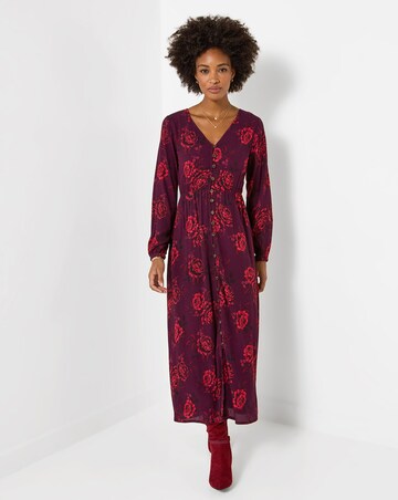 Joe Browns Petite Radiant Roses Button Through Maxi Dress