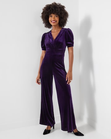 Joe Browns Gabriella Velour Wrap Front Jumpsuit Petite