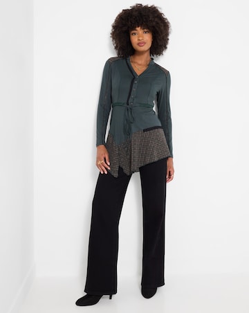 Joe Browns Checked Panel Tunic Top with Lace Detail