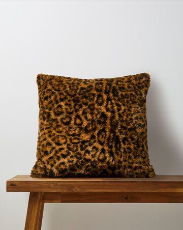 Leopard Print Faux Fur Cushion