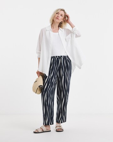 Linen Mix Barrel Trousers