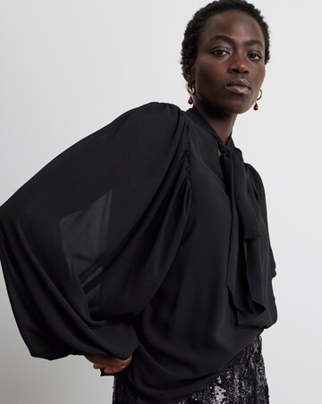 Joanna Hope Chiffon Tie neck Blouse