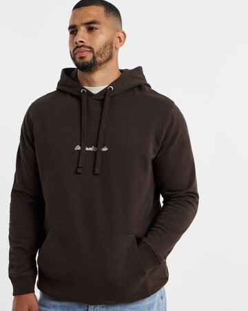Jack & Jones Norrebro Embroidered Sweat Hoodie - Brown