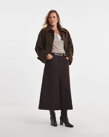 Chocolate A Line Denim Skirt