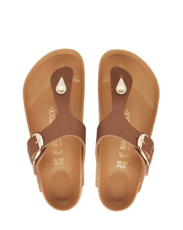 Birkenstock Gizeh Cognac Oiled Leather Big Buckle Sandals - Standard Fit (D)