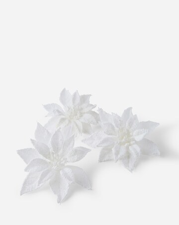 Snowy Poinsettia Clips - Set of 6